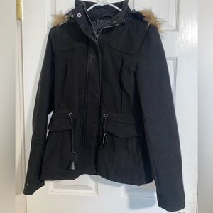 womens winter coat with fur hood!